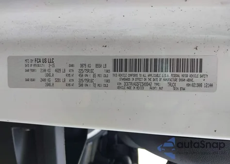 2015 Ram Promaster 1500 Low Roof z USA, uszkodzony, nr VIN 3C6TRVAG5FE509942